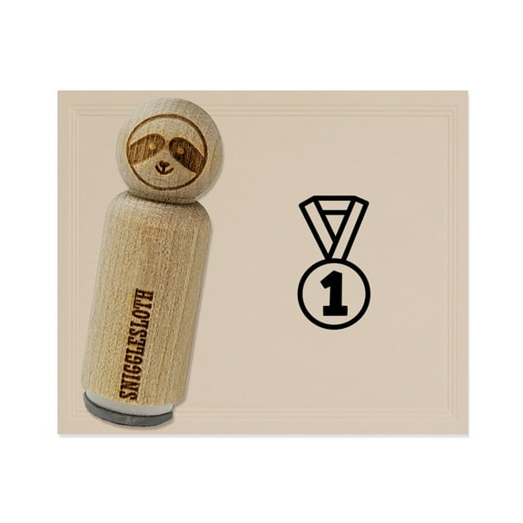 Sport Team Medal First Place Rubber Stamp for Scrapbooking Crafting Stamping - Mini 1/2 Inch