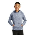 thumbnail image 1 of Sport Tek 1148335 Youth PosiCharge Electric Heather Fleece Hooded Pullover in True Navy for YST225 - Extra Large, 1 of 4
