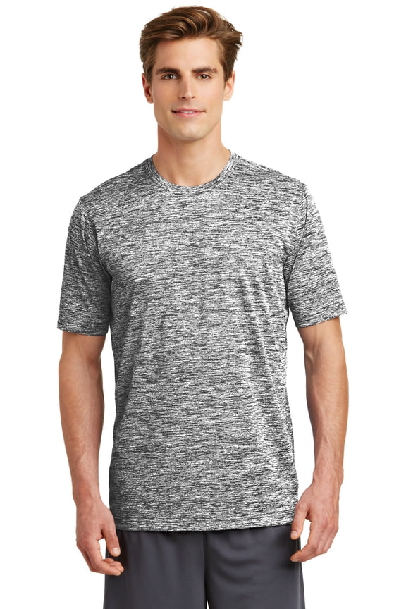 Sport Tek 1150875 PosiCharge Electric Heather Tee, Black Electric - Extra Large