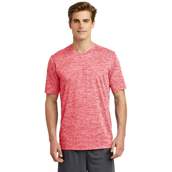 Sport Tek 1150943 Mens PosiCharge Electric Heather Tee, Deep Red Electric - 4XL