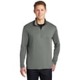 thumbnail image 1 of Sport Tek 1185383 Mens PosiCharge Competitor 1 by 4 Zip Pullover, Grey Concrete - Medium, 1 of 5