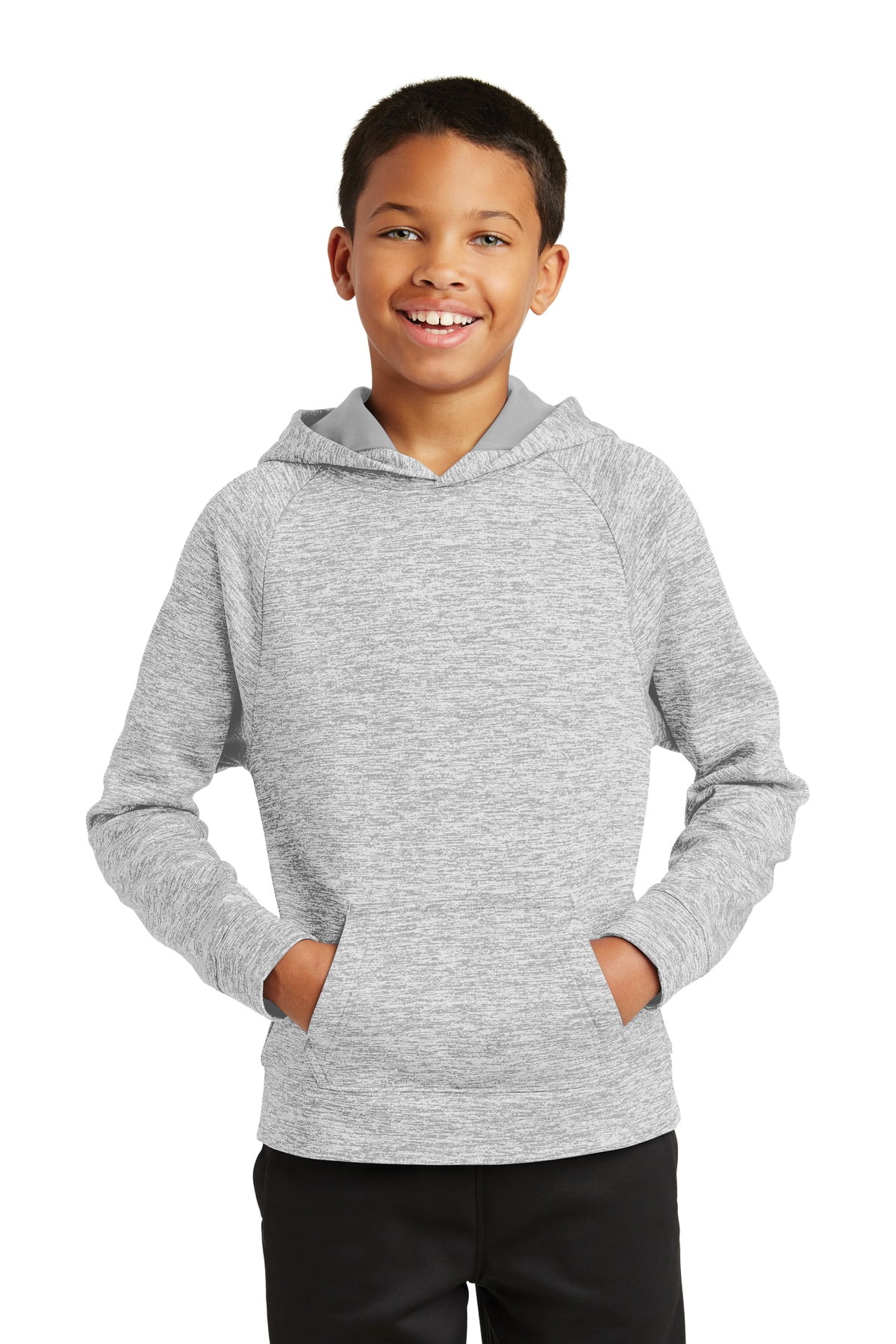 Sport Tek 1234563 Youth PosiCharge Electric Heather Fleece Hooded
