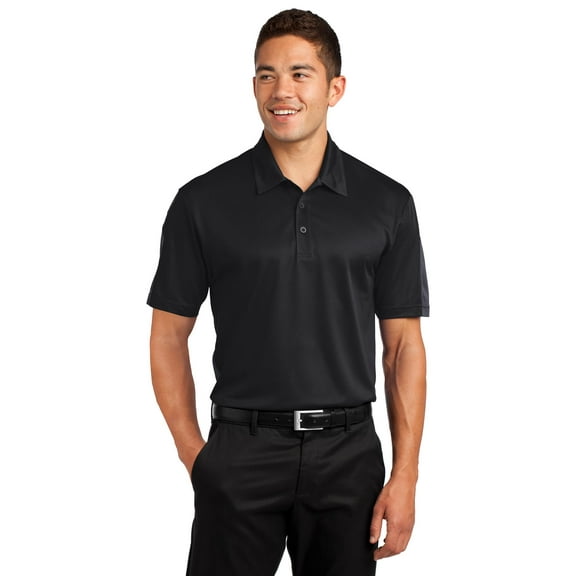 Sport-Tek Active Textured Polo (ST695) Black/Grey, L
