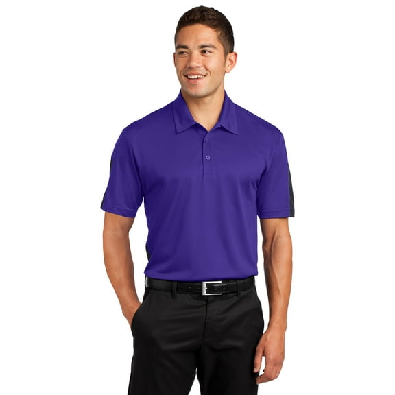 Sport-Tek Active Textured Polo (ST695) Purple/Grey, XS