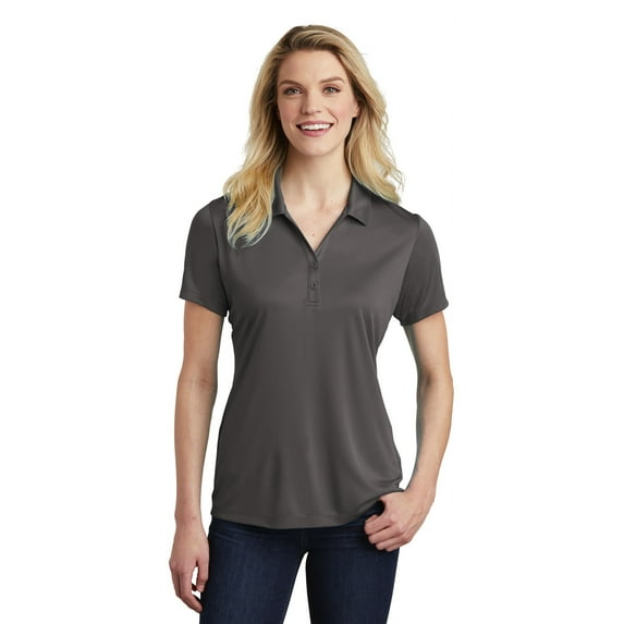 Sport Tek Adult Female Women Plain Short Sleeves Polo Iron Grey Large