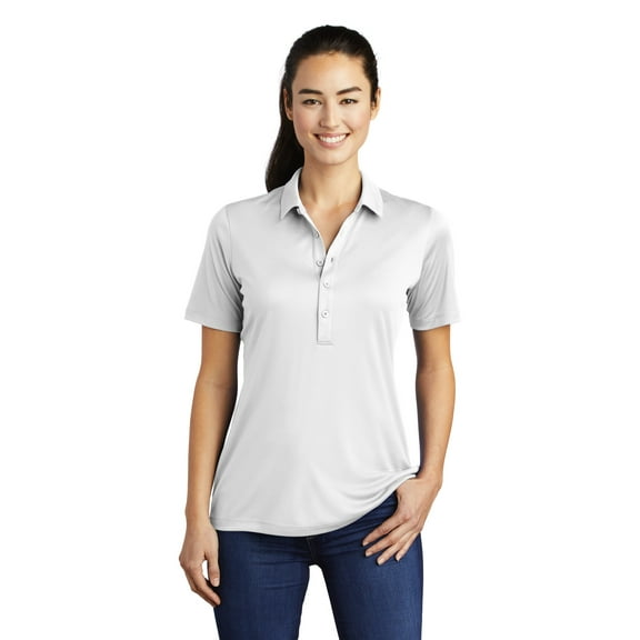 Sport Tek Adult Female Women Plain Short Sleeves Polo White 2X-Large