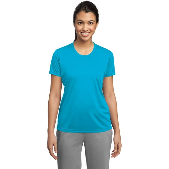 Sport Tek Adult Female Women Plain Short Sleeves T-Shirt Atomic Blue 4X-Large