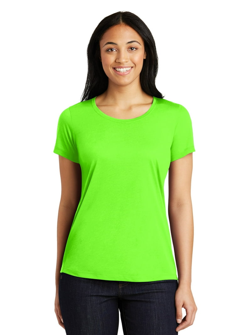 Sport Tek 2X-Large Neon Green Plain Short Sleeves T-Shirt for