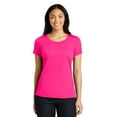 thumbnail image 1 of Sport Tek Adult Female Women Plain Short Sleeves T-Shirt Neon Pink Large, 1 of 4