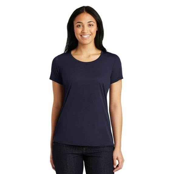 Sport Tek Adult Female Women Plain Short Sleeves T-Shirt True Navy X-Small