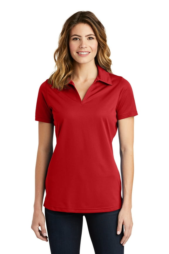 Adult Female Women PosiCharge Active Textured Polo Shirt