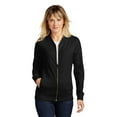 thumbnail image 1 of Sport Tek Adult Female Women V-Neck Plain Long Sleeves Bomber Black Medium, 1 of 4