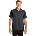 thumbnail image 1 of Sport Tek Adult Male Men Color Blocked Polo Iron Gy/Tr Nvy 2X-Large, 1 of 6
