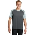 thumbnail image 1 of Sport Tek Adult Male Men Color Blocked T-Shirt Iron Gry/White 4X-Large, 1 of 6