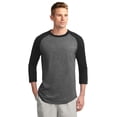thumbnail image 1 of Sport Tek Adult Male Men Colorblock 3/4-Sleeve Jersey Dark He Gry/Bk Small, 1 of 1