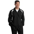 thumbnail image 1 of Sport Tek Adult Male Men Colorblock Jacket Black/White X-Large Tall, 1 of 2