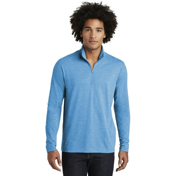 Sport Tek Adult Male Men Electric Heather Pullover Pond Blue Hthr 4X-Large