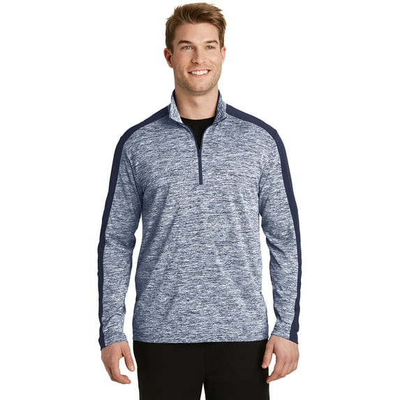 Sport Tek Adult Male Men Electric Heather Pullover Tr Navy E/T Ny Medium