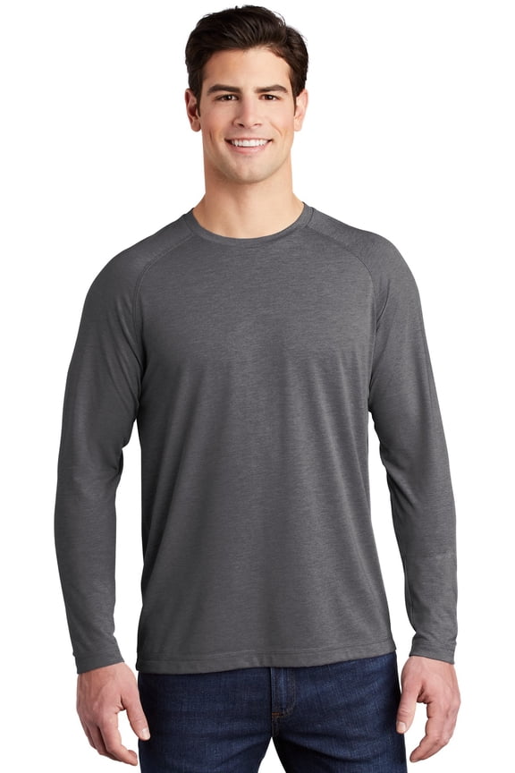 Sport Tek Adult Male Men Electric Heather T-Shirt Dark Grey Hthr Medium