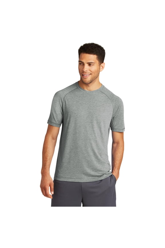Sport Tek Adult Male Men Electric Heather T-Shirt Dark Grey Hthr Small