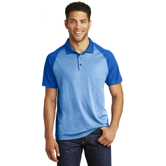 Sport Tek Adult Male Men Heather Short Sleeves Polo Tr Ryl He/T Ry 2X-Large