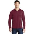 thumbnail image 1 of Sport Tek Adult Male Men Plain Long Sleeves Polo Cardinal X-Large, 1 of 4