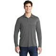 thumbnail image 1 of Sport Tek Adult Male Men Plain Long Sleeves Polo Dark Smoke Gry X-Large, 1 of 4