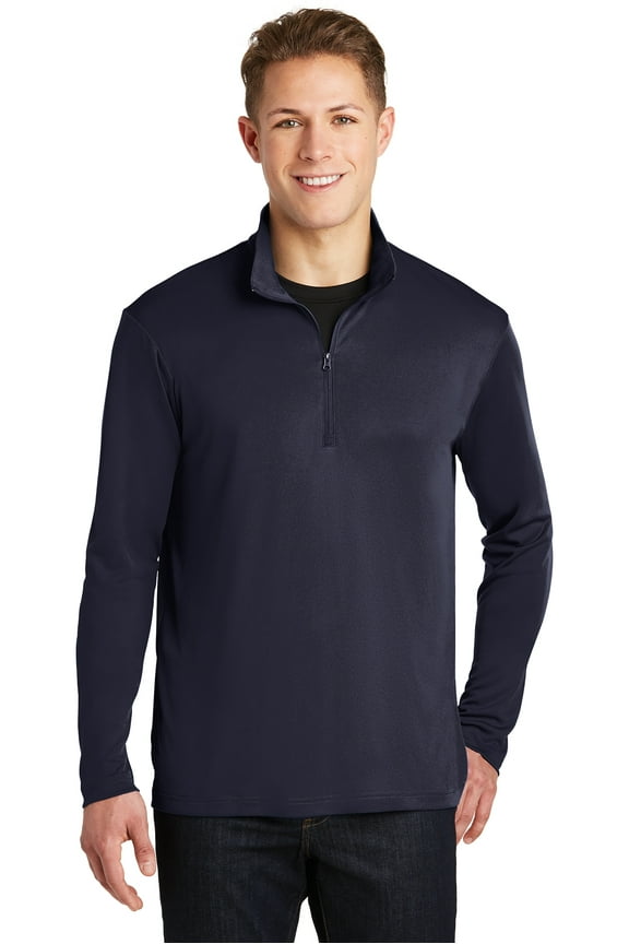 Sport Tek Adult Male Men Plain Long Sleeves Pullover True Navy Large