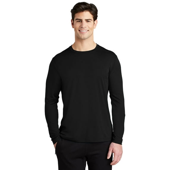 Sport Tek Adult Male Men Plain Long Sleeves T-Shirt Black 2X-Large