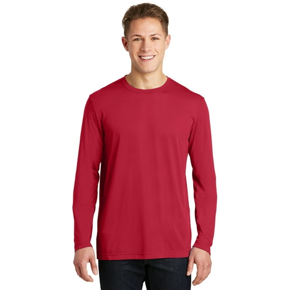 Sport Tek Adult Male Men Plain Long Sleeves T-Shirt Deep Red 4X-Large