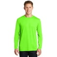 thumbnail image 1 of Sport Tek Adult Male Men Plain Long Sleeves T-Shirt Neon Green Small, 1 of 4