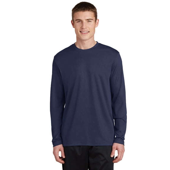 Sport Tek Adult Male Men Plain Long Sleeves T-Shirt True Navy X-Large
