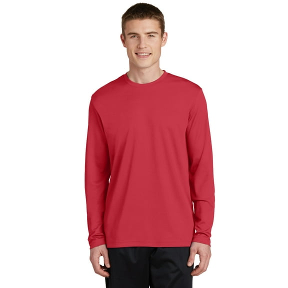 Sport Tek Adult Male Men Plain Long Sleeves T-Shirt True Red 2X-Large