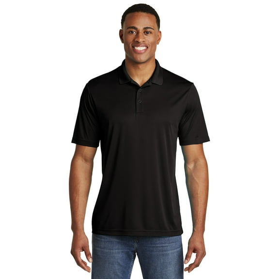 Sport Tek Adult Male Men Plain Short Sleeves Polo Black 3X-Large