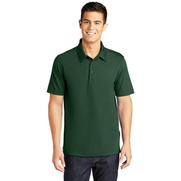 Sport Tek Adult Male Men Plain Short Sleeves Polo Forest Green Medium