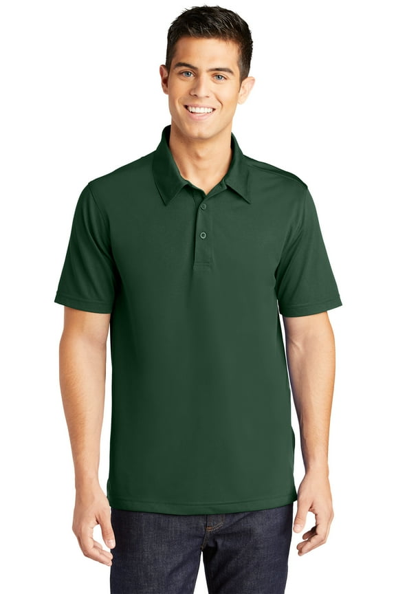 Sport Tek Adult Male Men Plain Short Sleeves Polo Forest Green Medium