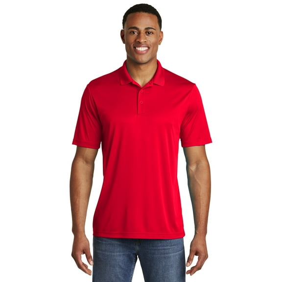 Sport Tek Adult Male Men Plain Short Sleeves Polo True Red Large