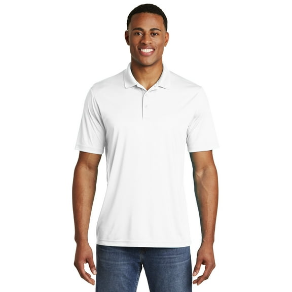 Sport Tek Adult Male Men Plain Short Sleeves Polo White X-Large