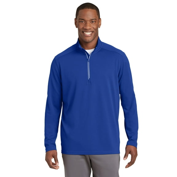 Sport Tek Adult Male Men Textured Long Sleeves Pullover True Royal Medium