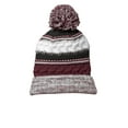 thumbnail image 1 of Sport Tek Adult Unisex Regular Beanie Maroon/Blk/Wht One Size Fits All, 1 of 2