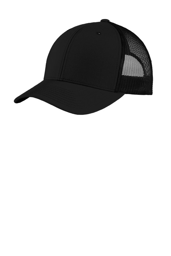Sport Tek Adult Unisex Regular Mesh Back Cap Black/Black One Size Fits All