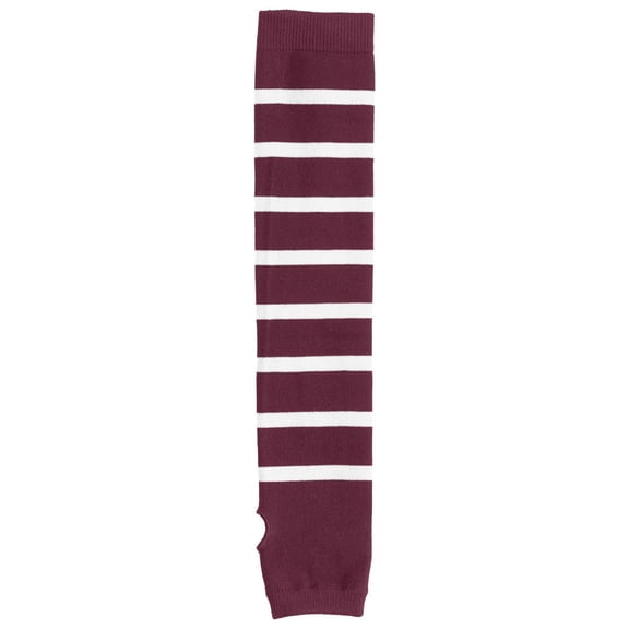 Sport Tek Adult Unisex Regular Striped Arm Socks Maroon/White Large/X-Large