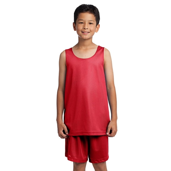 Sport Tek Boy's Classic Mesh Reversible Tank True Red Size Large