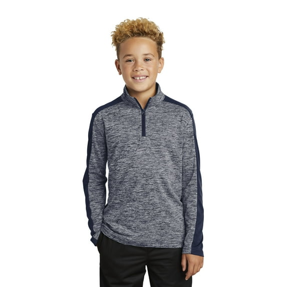 Sport-Tek Boy's Electric Heather Colorblock 1/4-Zip Pullover