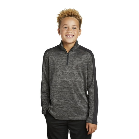 Sport-Tek Boy's Electric Heather Colorblock 1/4-Zip Pullover