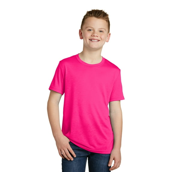 Sport Tek Boy's PosiCharge Competitor Cotton Touch Tee, Neon Pink, Small