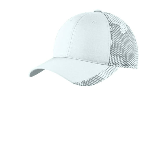 Sport-Tek CamoHex Cap-One Size (White)