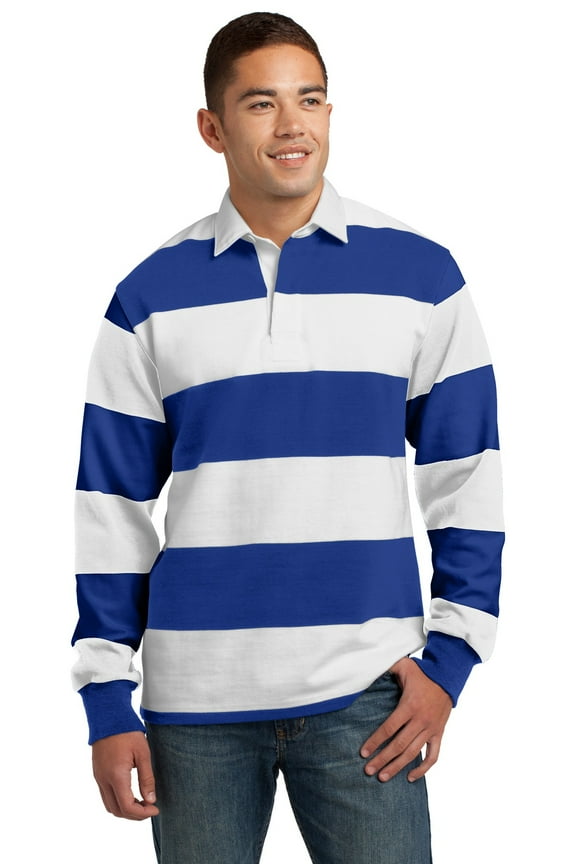 Classic Long Sleeve Rugby Polo-XS (True Royal/ White)