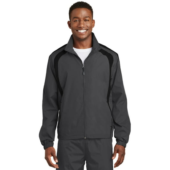 Sport-Tek Colorblock Raglan Jacket-3XL (Graphite Grey/ Black)