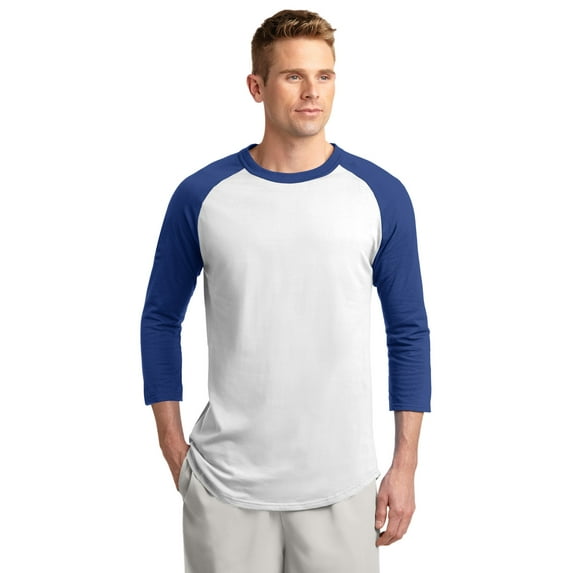 Sport-Tek Colorblock Raglan Jersey-3XL (White/Royal)